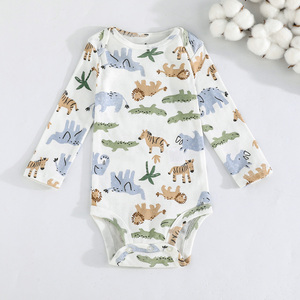 Baby Rompers With Carter Long Sleeves Jumpsuit Baby Crawling Clothes Cartoon <b>Animal</b> <b>Pattern</b> Pocket Cotton Fabric Five-Piece Set - Product Image 6