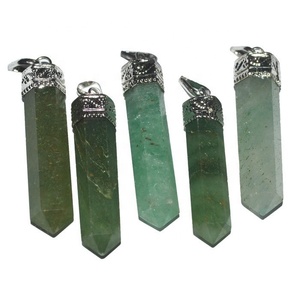จี้ดินสอหยกสีเขียวจี้พลอย - Product Image 1