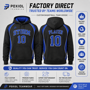 Hoodie Pullover Tim Basket Custom Print, Logo Tim, Nama, Nomor, Sekolah, Pemain, Pelatih, Dewasa, 100% Poliester - Product Image 5