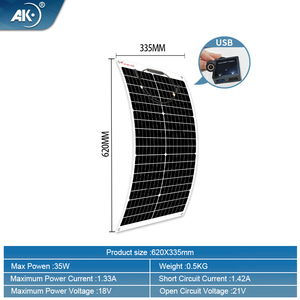 Panel Solar <span class=keywords><strong>AK</strong></span> <span class=keywords><strong>AK</strong></span>-35W de 35W y 18V Tipo N PERC con 21.5% de Eficiencia y Salida USB de 5V para Carga de Teléfonos Móviles - Product Image 4
