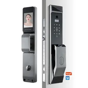 Cerradura de puerta inteligente reconocimiento facial Tuya WIFI cerradura de puerta inteligente con cerradura de cámara huella digital inteligente sin llave