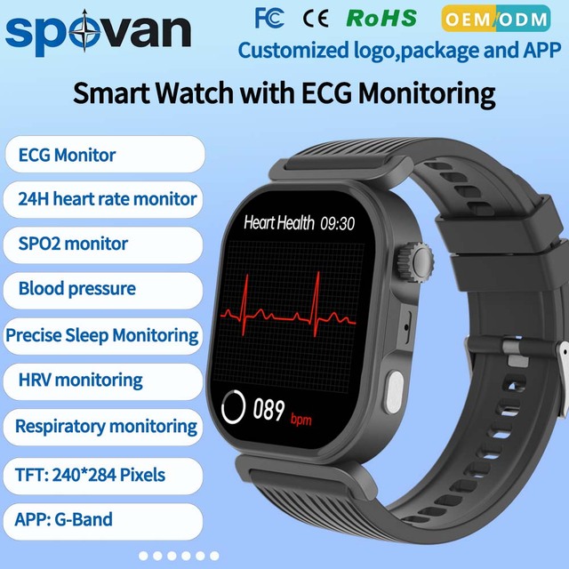2026 Custom Logo Connected Smart Watch Health Tracking Sleep Monitoring ECG+HRV AMOLED Display IP68 Activity Tracker Dial Call