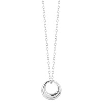 Collier pendentif rond simple en acier inoxydable avec chaîne en O plaquée or 18 carats - Bijou tendance et polyvalent pour femmes