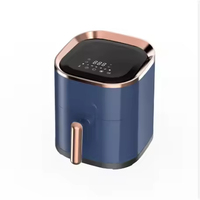Friteuse à air électrique mini portable sans huile, fonction cuisson, capacité 3,5 L, 1200 W, contrôle numérique par écran tactile, design avec fenêtre en verre