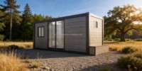 Maison conteneur modulaire moderne personnalisable de 20 pieds, 1 chambre, 1 cuisine, 1 salle de bain, petite cabane préfabriquée