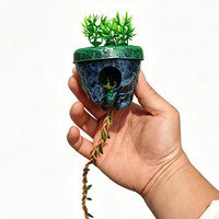 Nido de Araña Magnético de Resina con Cueva de Roca y Cuerda para Plantas Trepadoras, Decoración para Recinto Arboral, Hábitat de Insectos