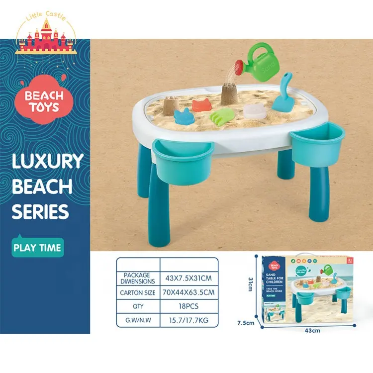 Table de sable et d'eau en plastique de luxe de haute qualité pour enfants avec 13 pièces accessoires SL01D031