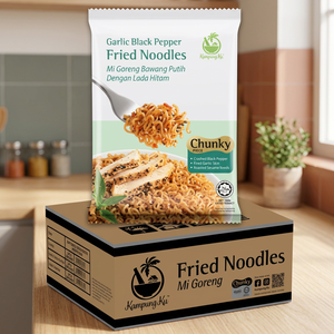 Fideos Instantáneos KampongKu con Ajo Frito y Pimienta Negra, 6 Paquetes x 4 x 95g, Certificación Halal, Empaque a Granel en Bolsa - Product Image 2