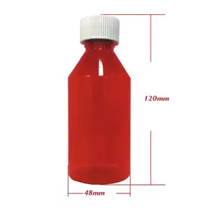 Empty 1000mg Infused 100ml Plastic Syrup Bottle Juice Drink Plastic Bottle Packaging With Multi Design Sticker Labels OEM Logo