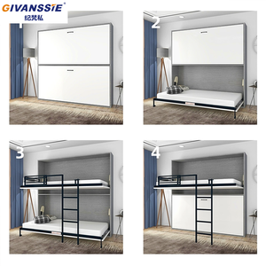 Lit escamotable invisible Space Magician avec mécanisme <span class=keywords><strong>de</strong></span> levage, cadre en bois, design moderne pour auberge et dortoir - Tailles : Double/Queen/King/Twin - Product Image 1