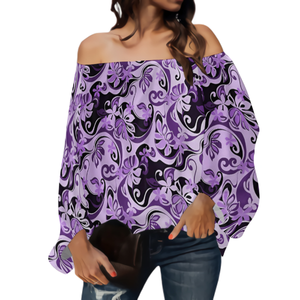 Chemisier en mousseline de soie pour femme, haut décontracté, ample, Sexy, Style Tropical hawaïen, imprimé <span class=keywords><strong>fleurs</strong></span>, épaules dénudées, vente en gros - Product Image 2
