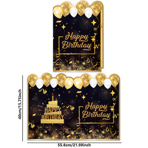 Tarjeta de Felicitación Gigante Negra y Dorada de Cumpleaños con Firma para Conmemoración - En Stock - Product Image 2