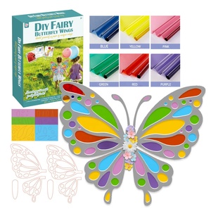 Accessoires de costume et fournitures de fête en gros, ailes de fée papillon colorées faites à la main, kit d'artisanat OEM pour enfants, costumes pour filles - Product Image 1