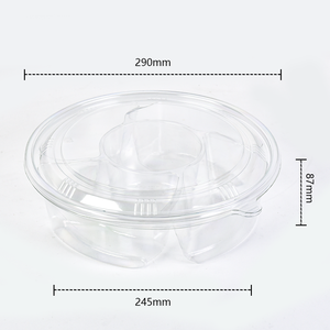 5 Comparti di Conservazione degli Alimenti Vassoio di catering usa e getta per animali domestici in plastica trasparente di - Product Image 2
