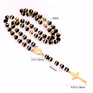 Collier Croix Chapelet Personnalisable Chaîne de Perles Religieuses en Acier Inoxydable Cadeau Chrétien Catholique <span class=keywords><strong>pour</strong></span> Hommes et Femmes - Product Image 5