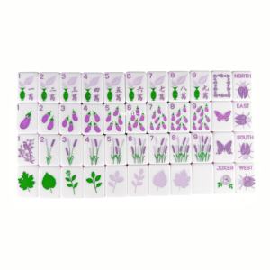 <span class=keywords><strong>Set</strong></span> di <span class=keywords><strong>Mahjong</strong></span> di Lusso Personalizzato Bicolore Viola e Bianco con 166 Tessere, <span class=keywords><strong>Set</strong></span> Americano Premium con Tessere in Acrilico - Product Image 3