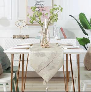 Produzione professionale foglie da tavolo <span class=keywords><strong>Runner</strong></span> matrimonio Jacquard <span class=keywords><strong>Runner</strong></span> di qualità superiore Beige <span class=keywords><strong>Runner</strong></span> da tavolo - Product Image 2