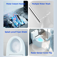 Siège de bidet intelligent électrique allongé, chauffant, autonettoyant, avec télécommande, pour salle de bain domestique