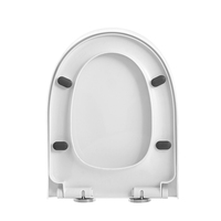 Prix pas cher blanc fermeture lente avant rapidement realase polypropylène U forme housse de siège de toilette pour salle de bain