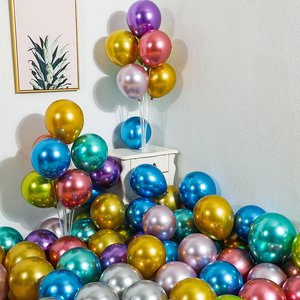 Vente en gros <span class=keywords><strong>guirlande</strong></span> de ballons à air à l'hélium <span class=keywords><strong>rose</strong></span> arc-en-ciel de 5 pouces joyeux anniversaire ballon rond en latex de 5 pouces en métal chromé métallique - Product Image 3