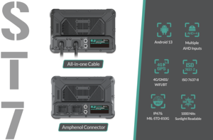 Tableta Robusta Personalizada de 7 Pulgadas <span class=keywords><strong>con</strong></span> 4G, BT, <span class=keywords><strong>GPS</strong></span>, Android 13 y Entradas de Cámara de 4/6 Canales para Seguridad en Montacargas - Product Image 2