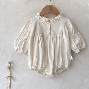 Jennybebe夏の幼児女の子プリント花ロンパーバブルスリーブドレスコットンベビー服 - Product Image 6