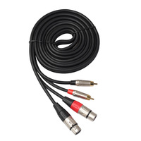 Câble audio RCA double de 1 mètre, 2 mètres, 3 mètres, pour console de mixage double cassette, amplificateur HIFI, Lotus vers audio entièrement équilibré
