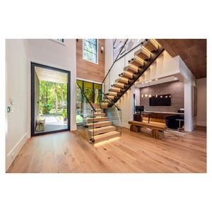 Escalier modulaire pour grenier à hauteur réglable, gain de place compact, en métal et bois, escalier droit écologique pour la construction - Product Image 6