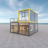 Vente en gros de maisons modernes préfabriquées en conteneur plat prêtes à monter Petite maison en conteneur préfabriquée à double couche 3 en 1