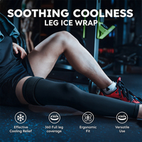 Bingyuan 75x25cm Enveloppe de glace pour thérapie chaude et froide, Manchon de glace 360 pour jambe, Soulagement des gonflements post-opératoires et des douleurs arthritiques