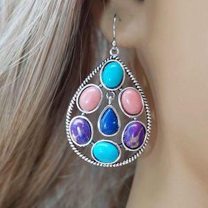 Orecchini Vintage Bohémien a Goccia per Donne, Stile Colorato per Uso Quotidiano, Accessori per Orecchie - Product Image 4