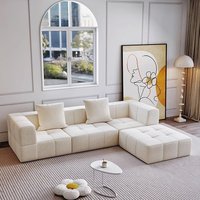 Canapé modulaire en mousse à mémoire de forme compressée, blanc, en forme de L, 3 places, canapé sectionnel moderne de luxe, canapé compressé
