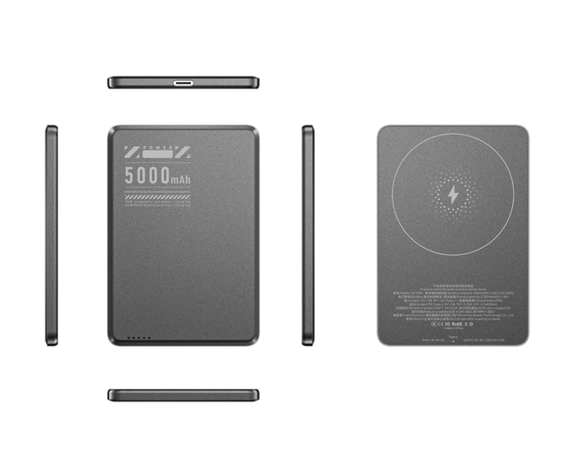 X6 5000mAh 10000mAh Magnetic Aluminum Alloy Portable Power Bank USB-C Ultra-Thin PD 20W Two-Way Wireless Fast Charging 15W