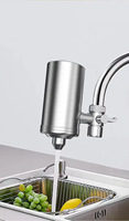 Filtre à eau domestique de cuisine écologique en acier inoxydable 304 de haute qualité avec charbon actif, à monter sur robinet, débit de 100 GPD