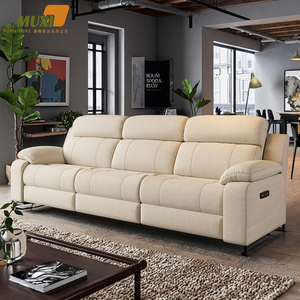 Sofa santai elektrik Modern, furnitur teater rumah 3-tempat duduk cerdas dengan fitur pijat multifungsi, pendingin, dan lipat. - Product Image 3