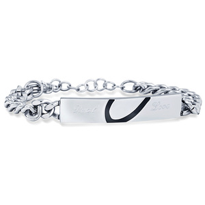 European American Style Minimalist <b>Titanium</b> Steel Couple Heart Bracelet Black Gold Color Gift for Qixi Festival Unisex Jewelry - Product Image 5