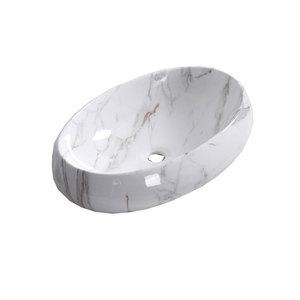 Cuenco de mano de lavado de piedra de cerámica de lavabo de mármol azul blanco de Venta caliente con instalación de montaje baño WC producto de calidad Affordab - Product Image 4