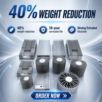 Dissipateur thermique industriel en alliage d'aluminium série 6000, à ailettes haute densité extrudées, tempériture T3-T8