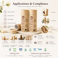 Envase de Tubo de Papel Kraft de Tamaño Personalizado, Cilindro de Cartón Biodegradable, Bote Redondo para Té, Café, Cosméticos, Regalos, Logotipo Personalizado