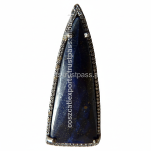 Sterling <b>Silver</b> Fine Jewelry Pendants & Charms Fashion Lapis Arrowhead <b>Necklace</b> With <b>Diamond</b> Connector Gold Plated Jewelry - Product Image 1