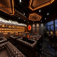 Fantaisie Boîte de nuit Design d'intérieur Narguilé Meubles de salon Comptoir de bar personnalisé Design Bar Restaurant Canapé en gros
