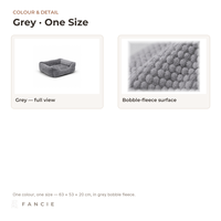 Lit pour chien en polyester gris en gros avec rebords surélevés, housse lavable, lit carré pour animaux de compagnie de petite et moyenne taille, OEM