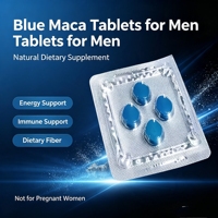 Comprimés de Maca bleue OEM pour hommes |   Complément Alimentaire Naturel Fibres Alimentaires Soutien Immunitaire Énergie 4 Comprimés/Blister Non destiné aux enfants