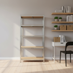 מערכת מדפים מתכתית מסחרית בעלת 5 קומות, מתכווננת, ללא ברגים, לסופרמרקט, חנות קמעונאית ומחסן. - Product Image 1