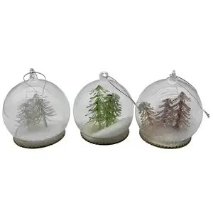 Ornamen Bola Kaca Ornamen Natal Ditiup Tangan Berkualitas Baik untuk Pohon Natal
