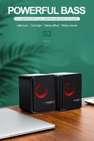 Productos en Tendencia 2025 Altavoz con Cable para Computadora S3 con Diseño de Interruptor para Regular el Volumen Altavoz Estéreo Multifunción de Alta Fidelidad