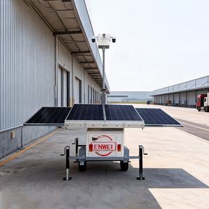 Tour de vidéosurveillance <span class=keywords><strong>solaire</strong></span> portable, remorque d'éclairage mobile pour systèmes de surveillance de la sécurité des parkings - Product Image 3