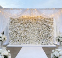 IFG Promotion Exceptionnelle : Rouleau de Mur de Fleurs Artificielles 5D Fait Main 8*9ft pour Décoration Mariage, Noël, Thanksgiving, Pâques, Fête des Mères