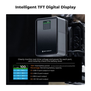แบตเตอรี่ K&F <span class=keywords><strong>Concept</strong></span> 99Wh V-Mount พร้อมพอร์ตชาร์จเร็ว PD100W USB-C และพอร์ตจ่ายไฟหลายช่องสำหรับกล้อง สมาร์ทโฟน และแล็ปท็อป - Product Image 5