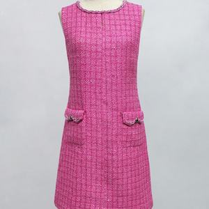 Vestido sin mangas con cuello redondo y cuentas, estilo elegante y fresco, nueva colección primavera 2025 - Product Image 5